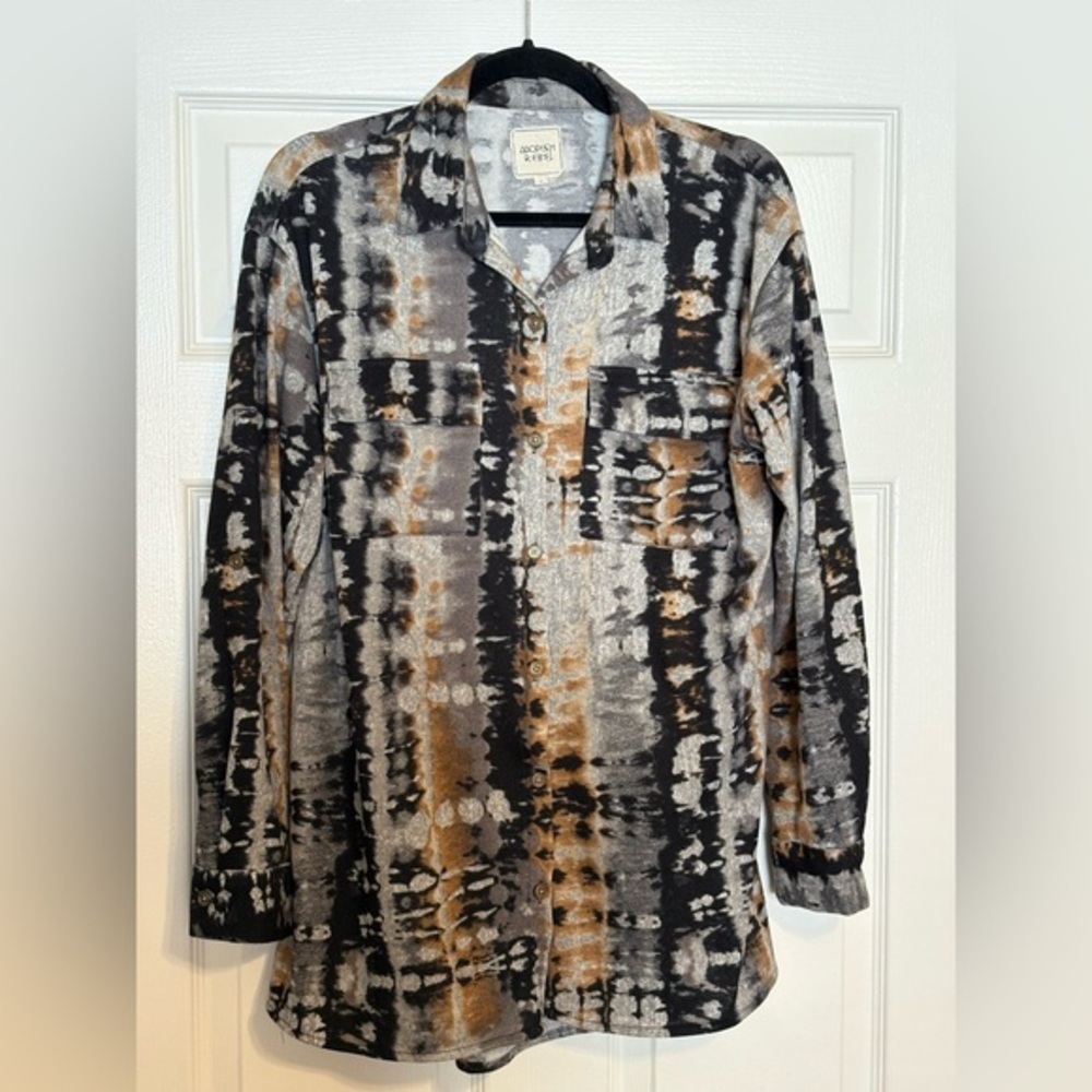 Modish Rebel by Buckle Tie-Dye Button-Up Shirt Oversized S
